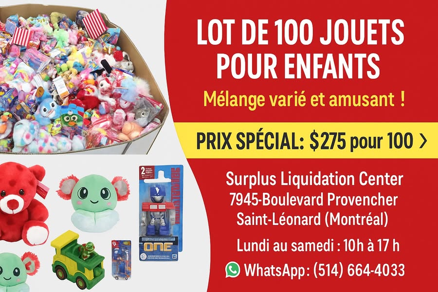 Mega lot de 100 jouets pour enfants