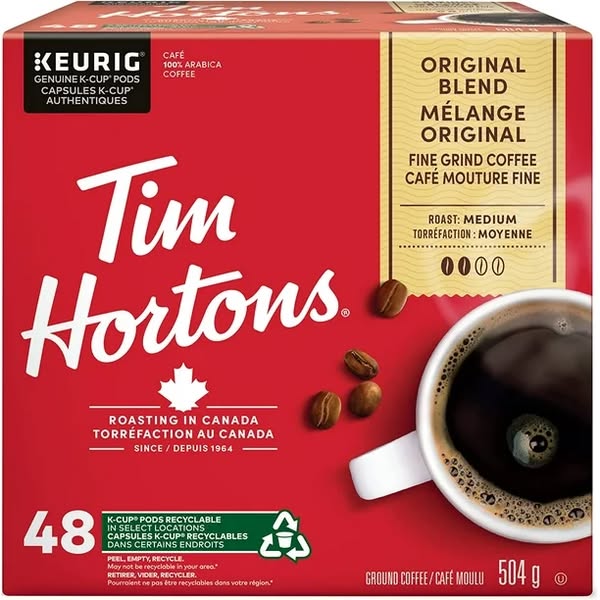 Capsules Tim Hortons Mélange Original (48 K-Cup)