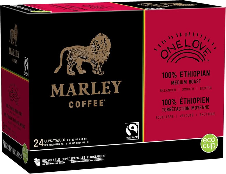 Capsules Marley Coffee One Love 100% éthiopien (24 K-Cup)