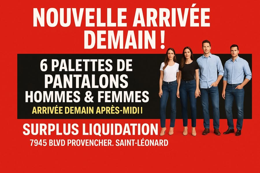 Nouvel arrivage de pantalons homme et femme