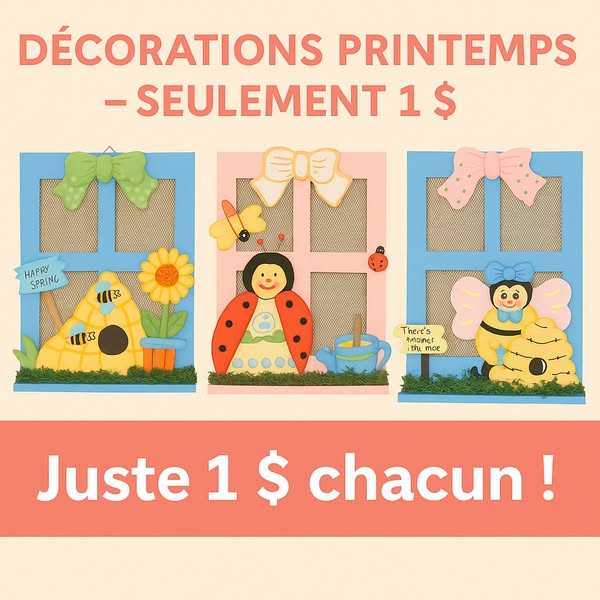Decorations printemps murales (abeilles, coccinelles, fleurs)