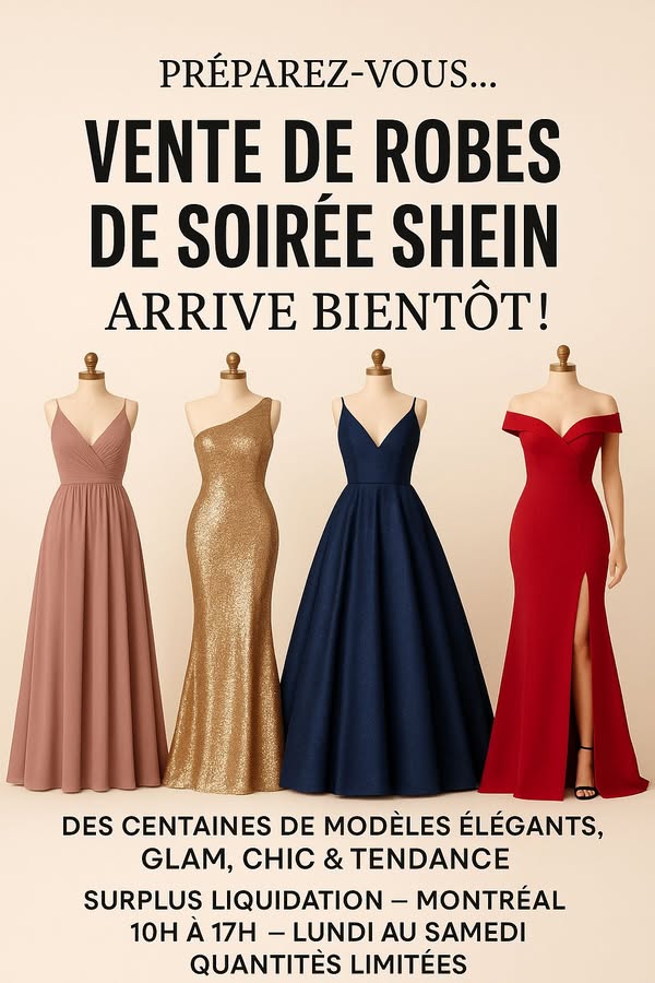 Vente de robes de soirée SHEIN à venir
