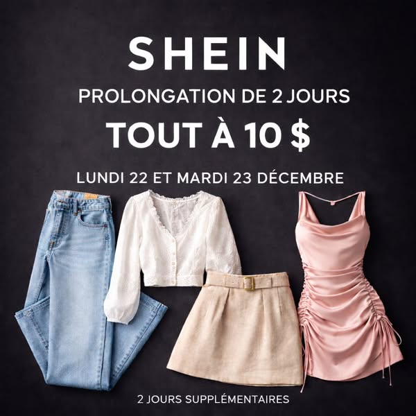 Événement SHEIN - vêtements tout à 10 $