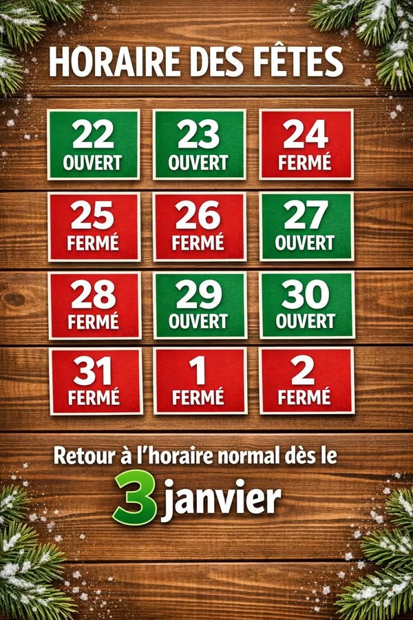 Retour en magasin samedi