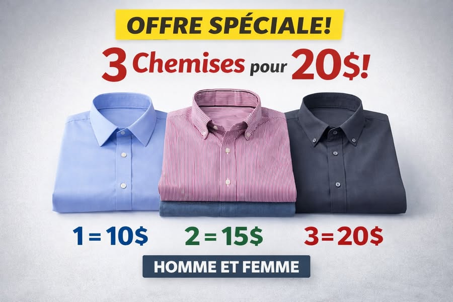 Chemises classiques homme et femme