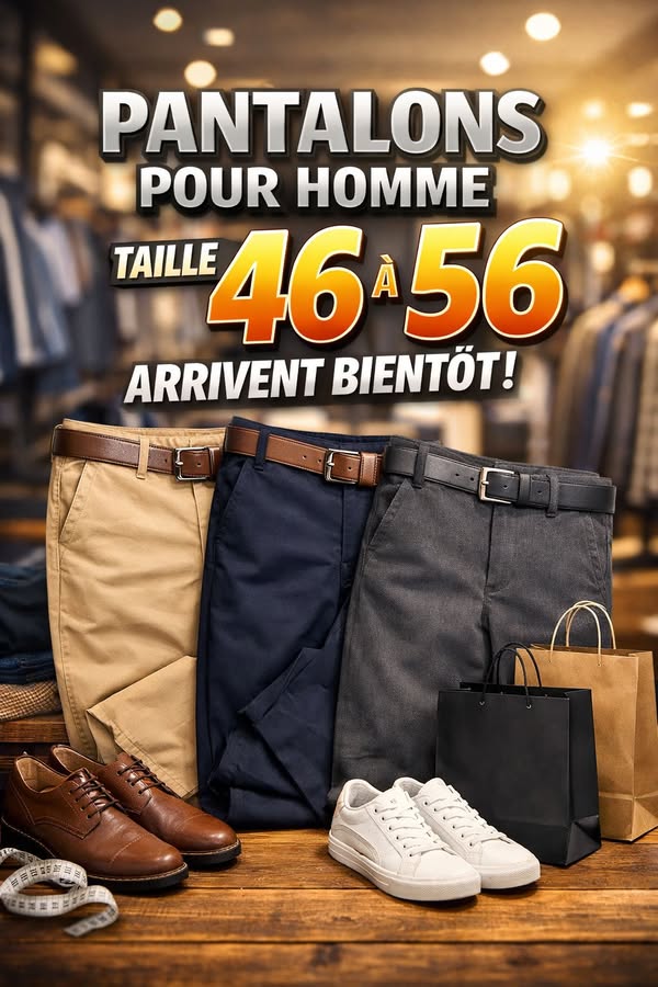 Pantalons homme grandes tailles (arrivage à venir)