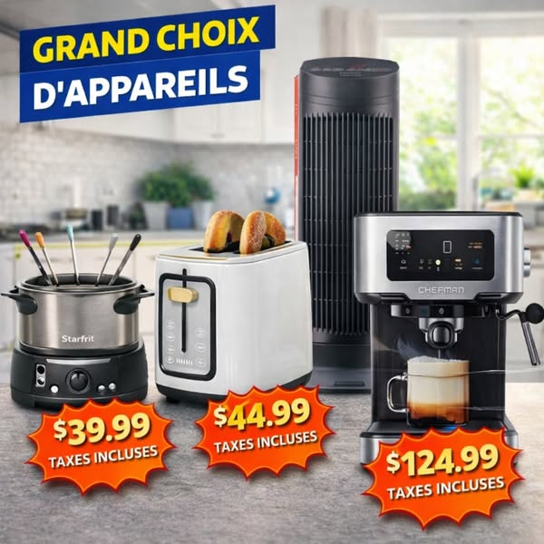 Petits electromenagers taxes incluses