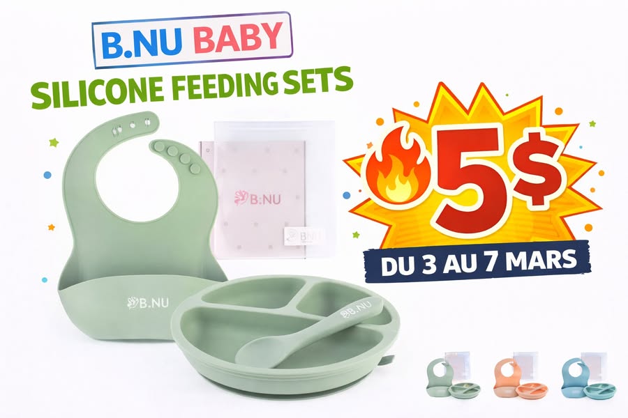 Ensemble de repas en silicone B.NU Baby