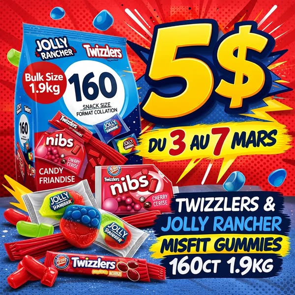 Bonbons Twizzlers & Jolly Rancher format géant