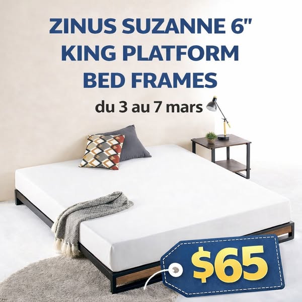 Cadre de lit King Zinus Suzanne 6"