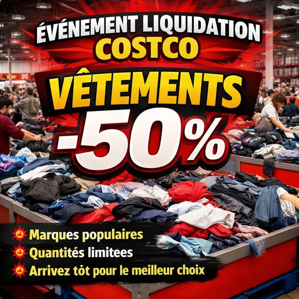 Vêtements à moitié prix d'une grande chaîne