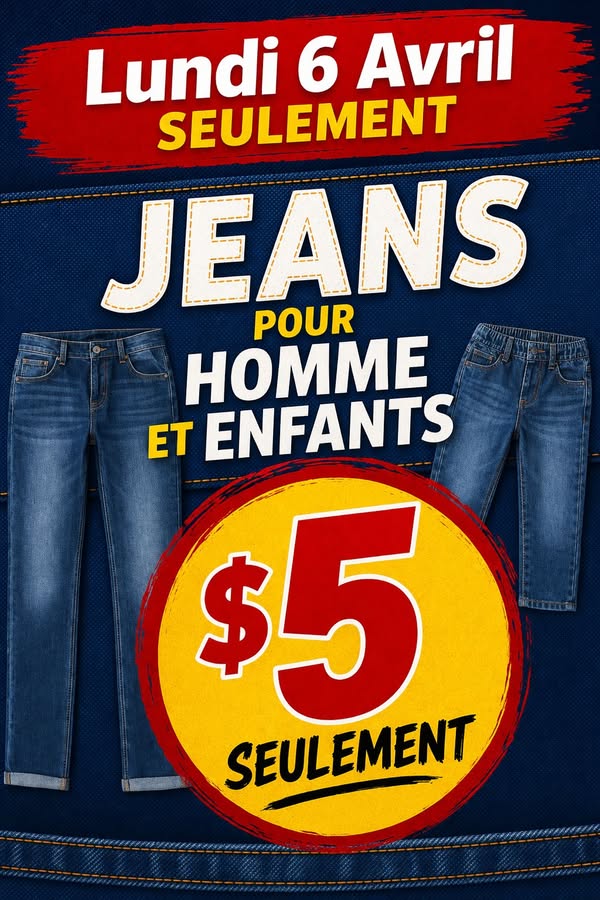 Jeans pour homme et enfants