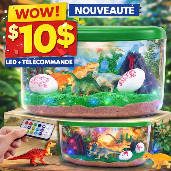 Boîte dinosaure magique avec LED