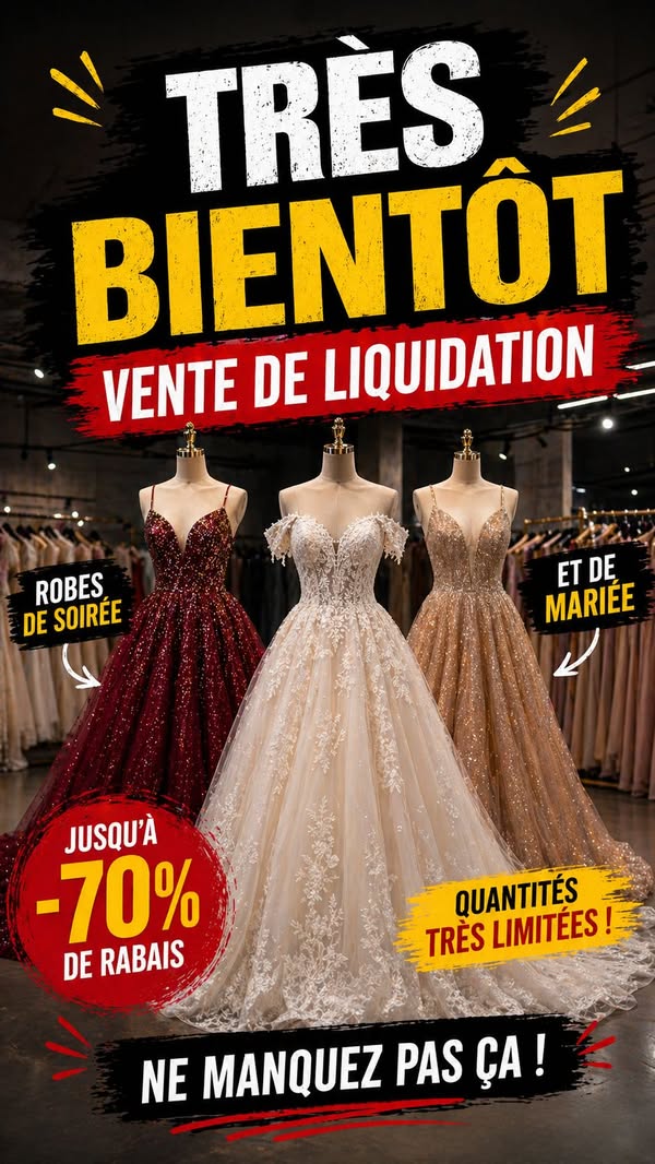 Robes de soiree et robes de mariee en liquidation