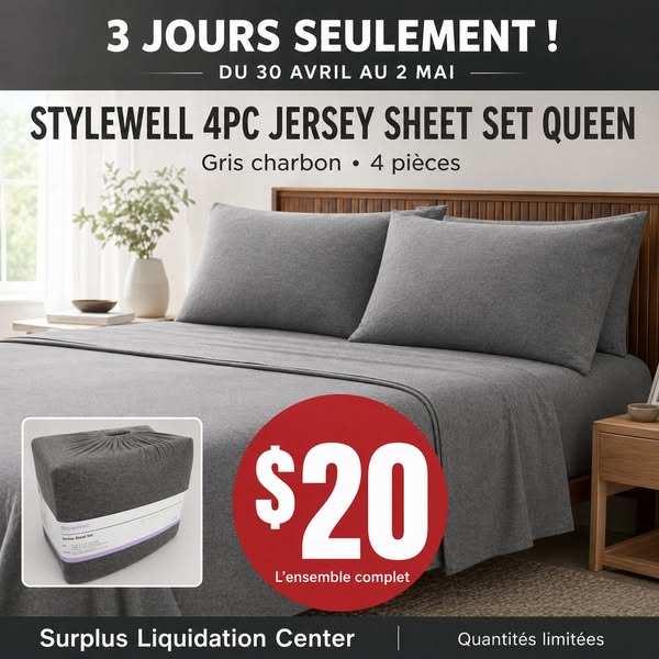 Ensemble de draps Queen 4 pieces