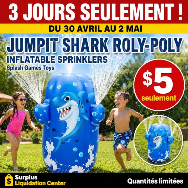 Arroseur gonflable requin