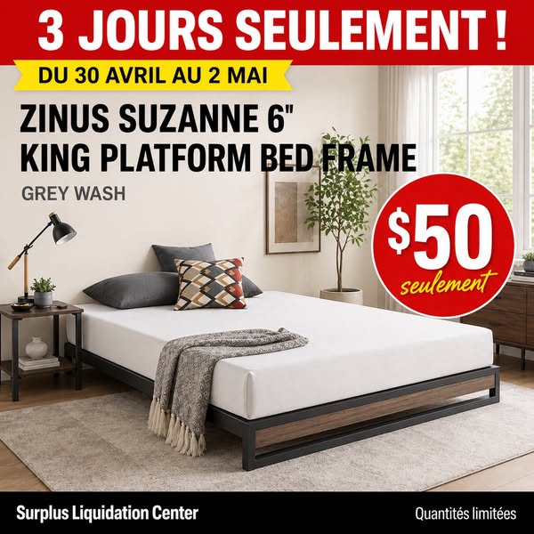 Base de lit Zinus Suzanne 6" King