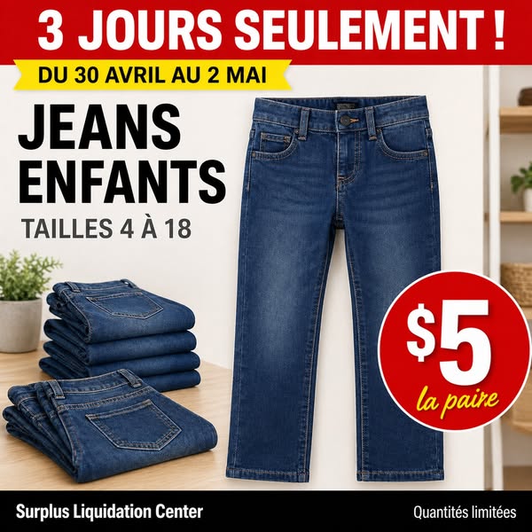 Jeans enfants (tailles 4 à 18)