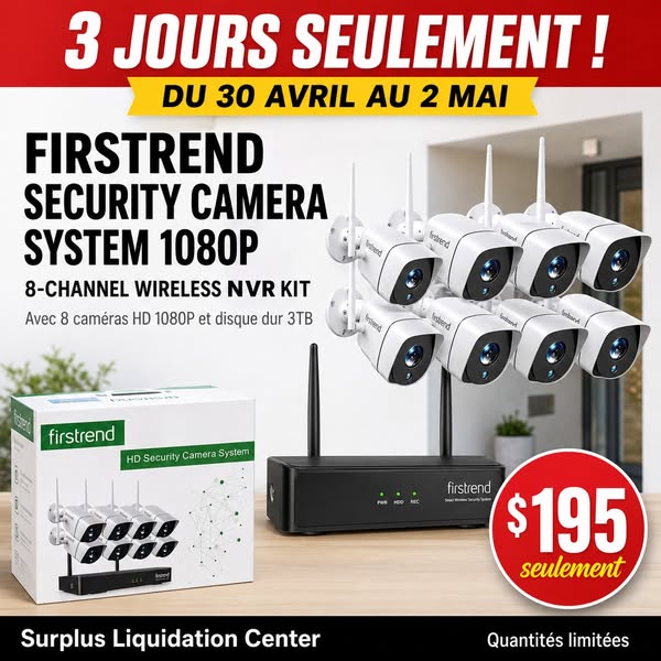Système de caméras Firstrend 1080P (8 caméras)
