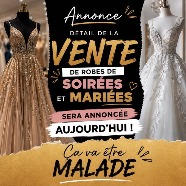 Vente de robes de soirée et mariée - teaser
