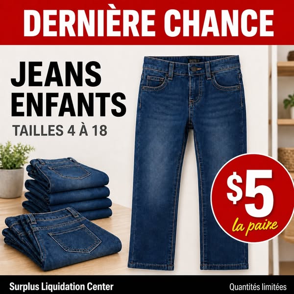 Jeans enfants et homme (Moose Creek)