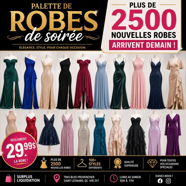 Robes de soiree - arrivage massif