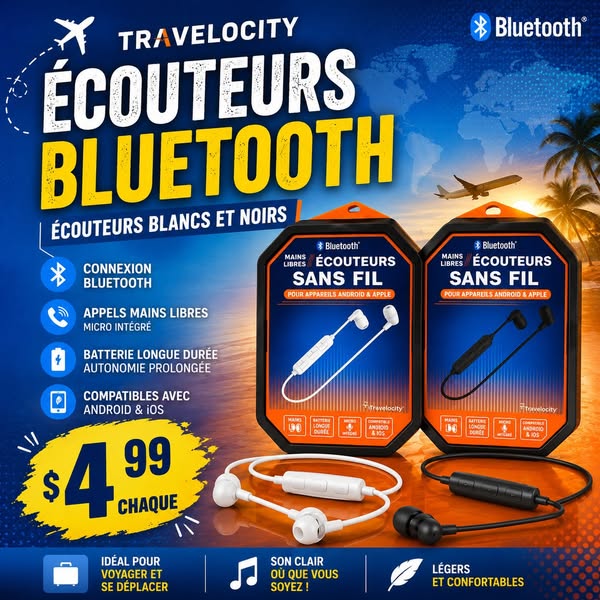 Écouteurs Bluetooth Travelocity