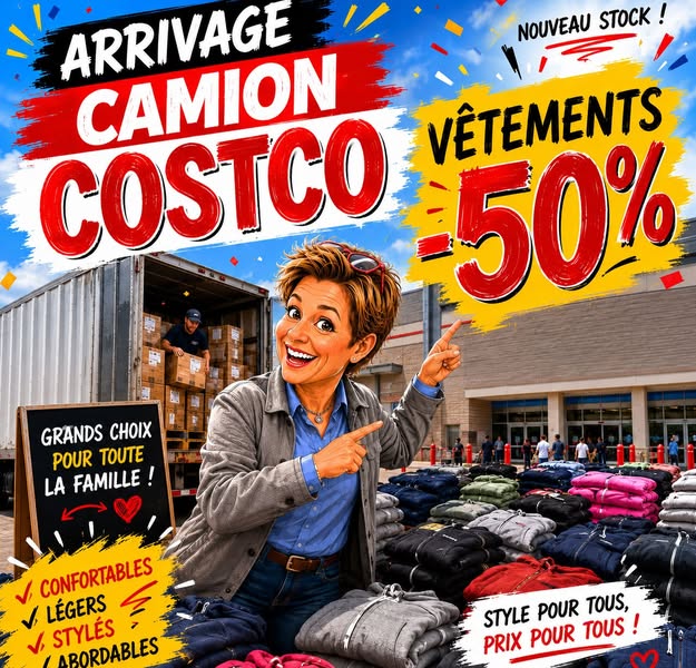 Arrivage vêtements Costco