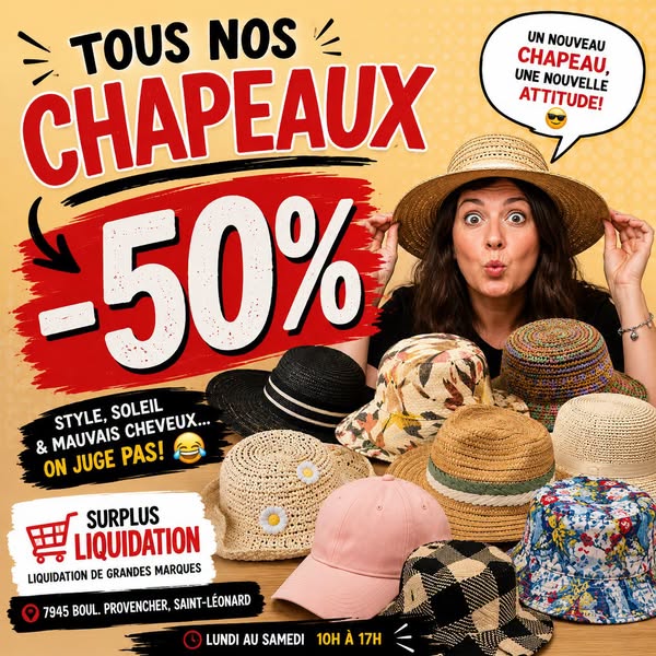Chapeaux en liquidation