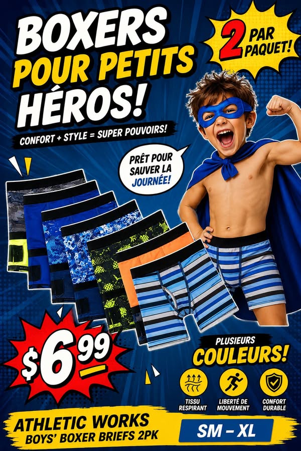 Boxers Athletic Works pour garçons