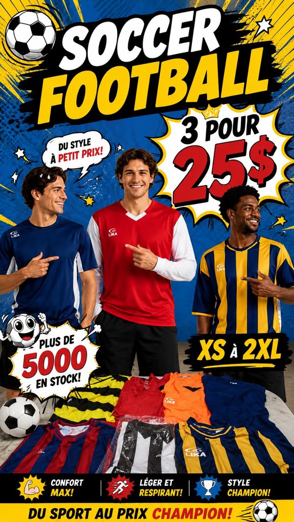 Chandails sport / soccer / football