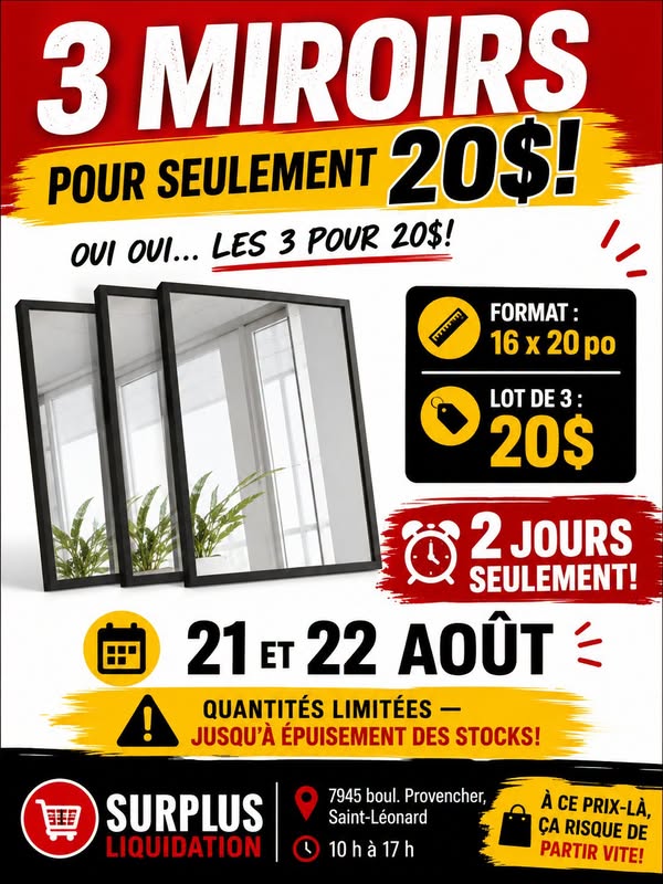 Miroirs 16x20 po