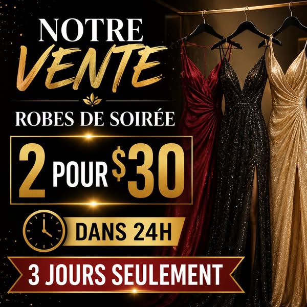 Vente de robes de soirée