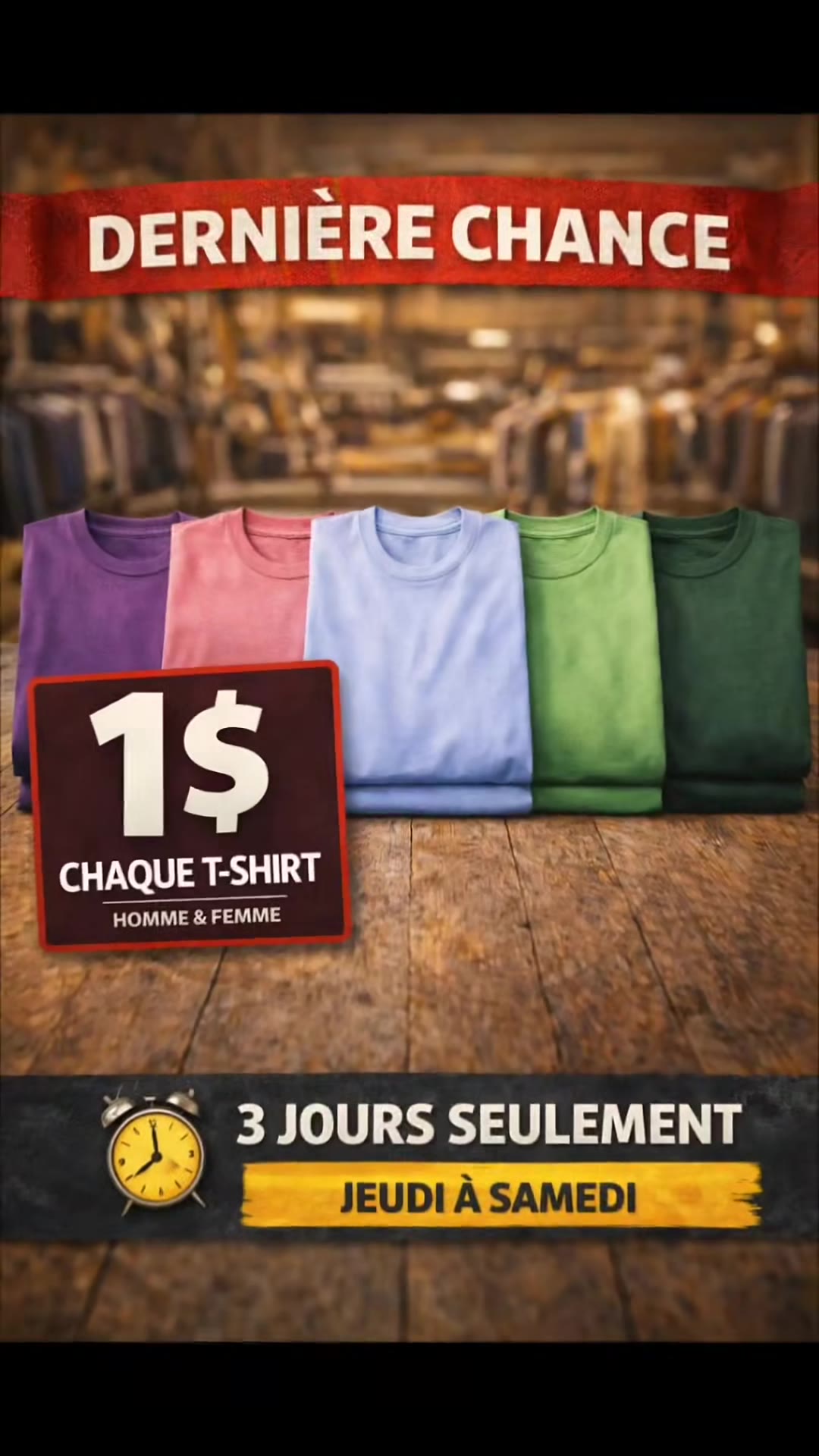 Liquidation vêtements homme et femme (t-shirts, gilets, polos, chemises)