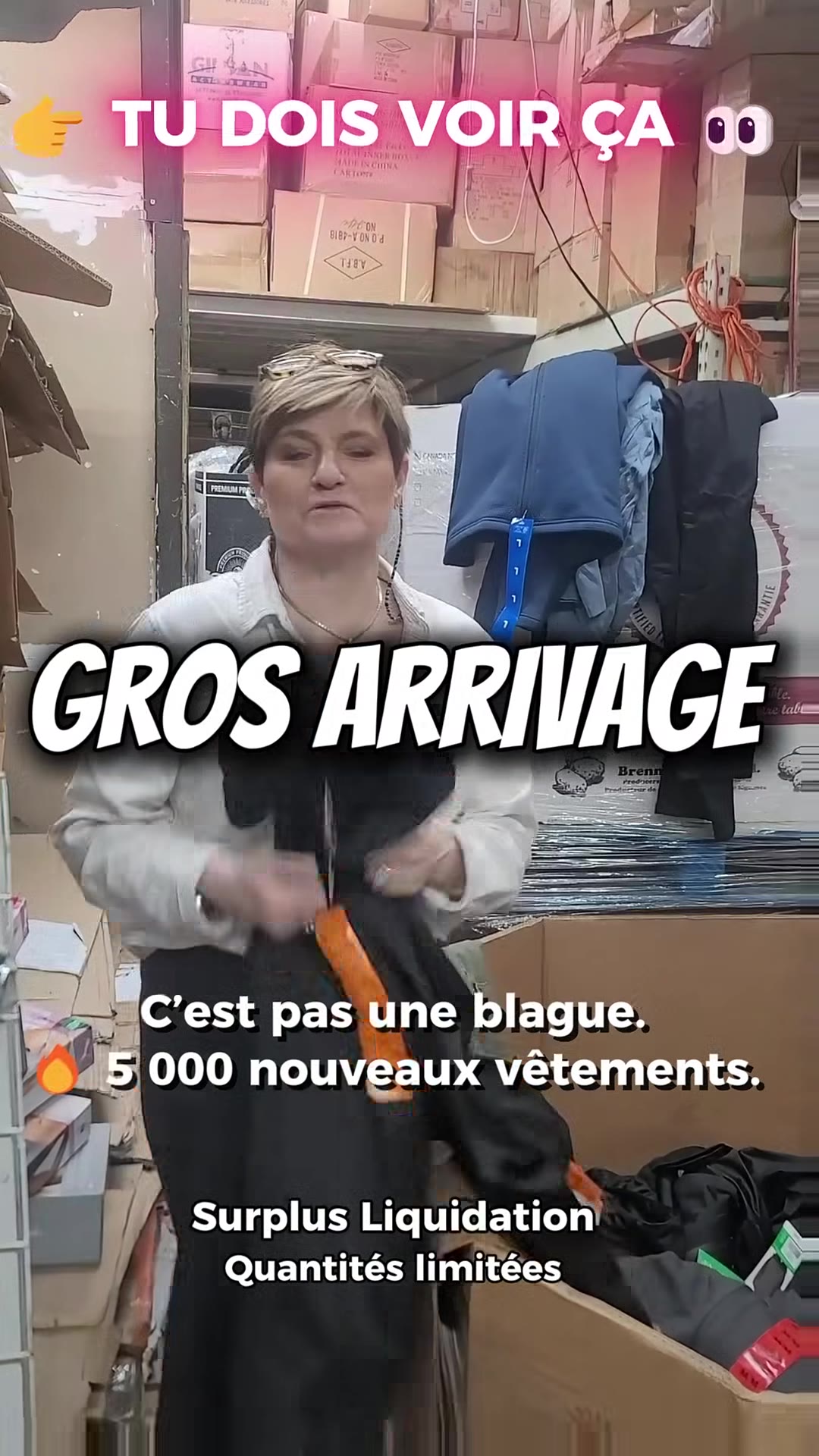 Gros arrivage de vêtements (plus de 5000 pièces)