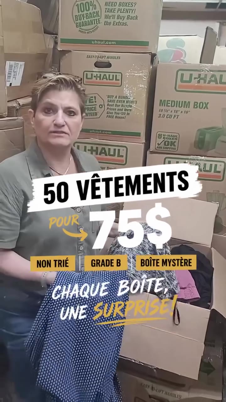 Boîte mystère de 50 vêtements