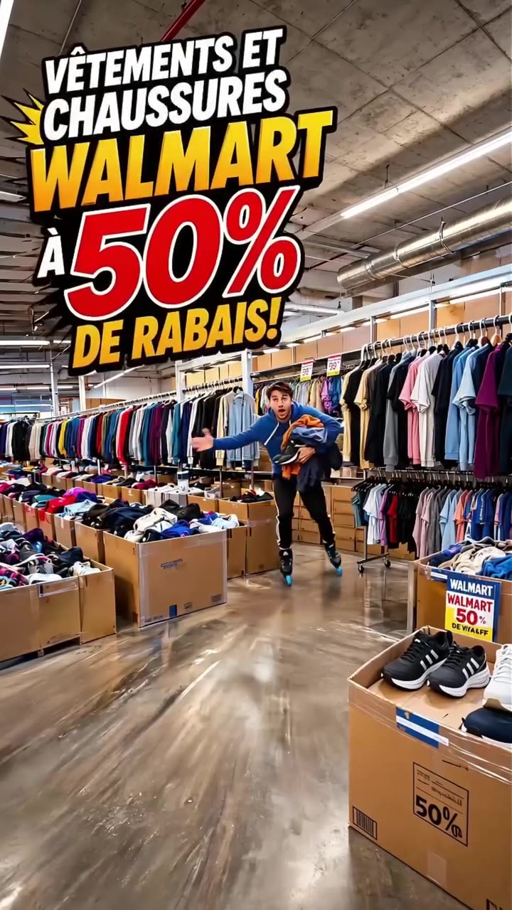 Vêtements et chaussures Walmart à moitié prix