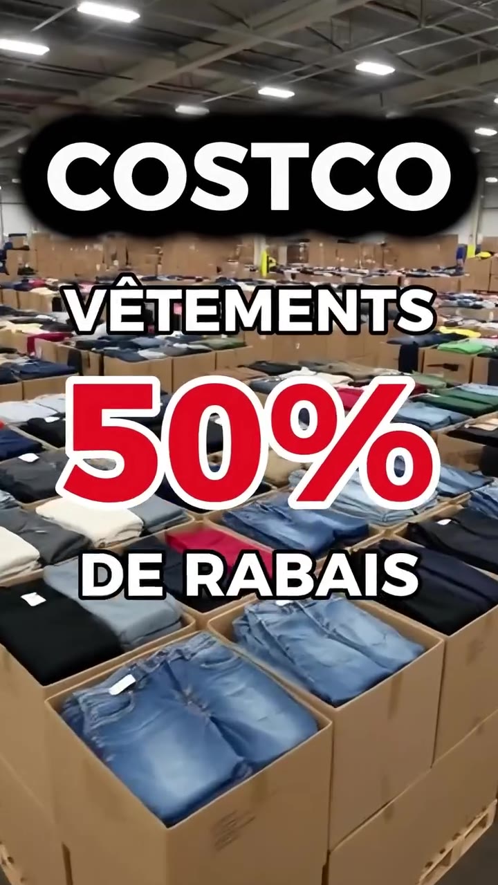 Camion de vêtements Costco à -50%