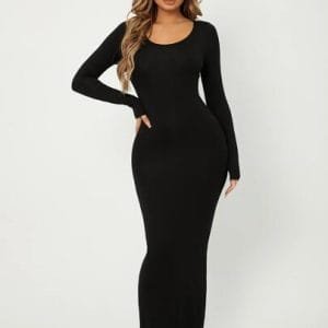 Sxy Solid Maxi Bodycon Dress