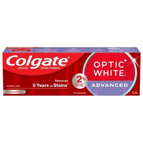 Colgate Optic White Advanced Teeth Whitening Toothpaste, Sparkling White  73 mL, 73 mL