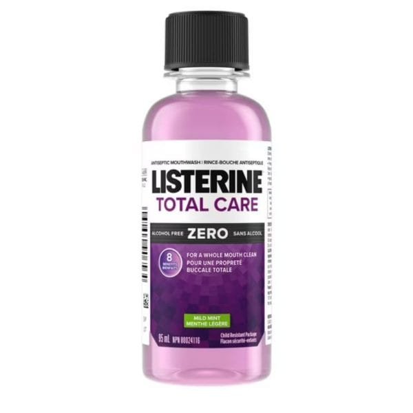 Listerine Total Care Zero Mild Mint Antiseptic Mouthwash, Alcohol Free, 95 mL