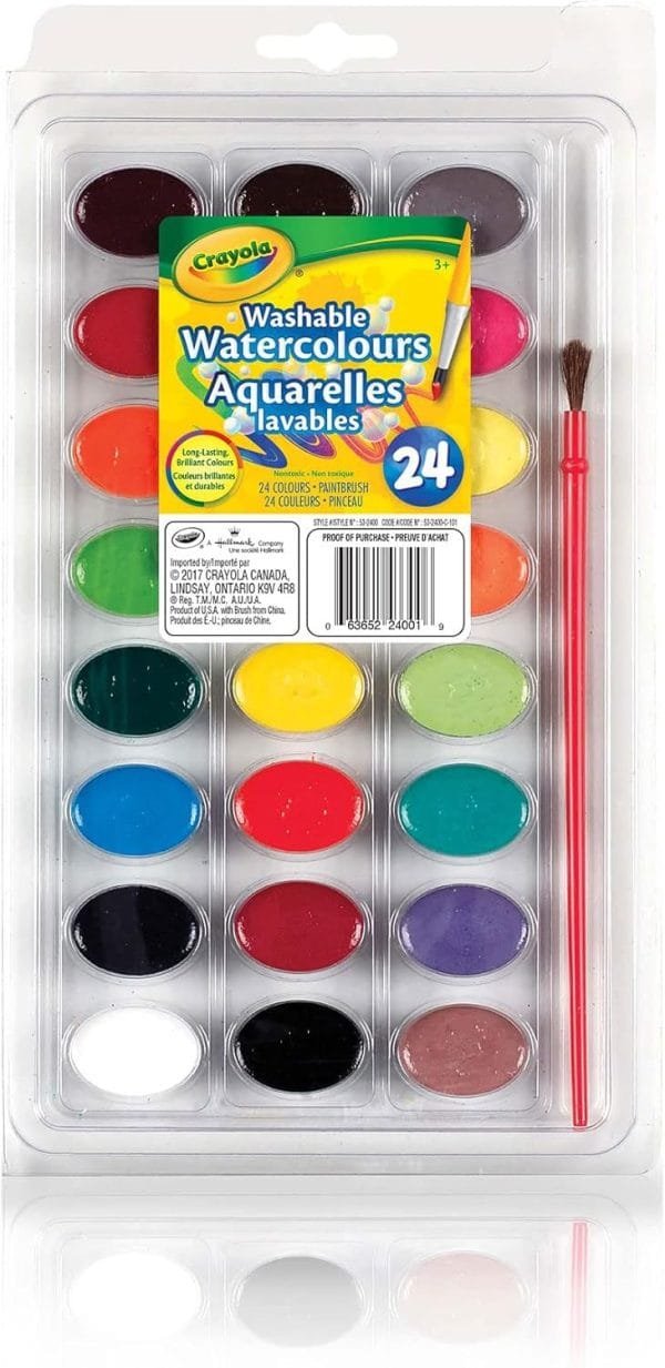 Crayola 24 Washable Watercolour Paint Arts & Crafts