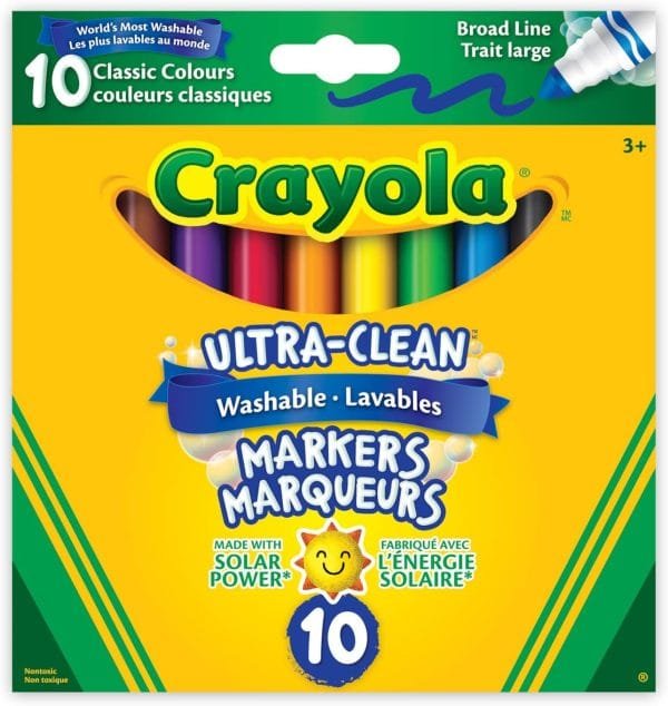 Crayola Ultra-Clean Washable Markers Broad Line 10 Count Arts & Crafts