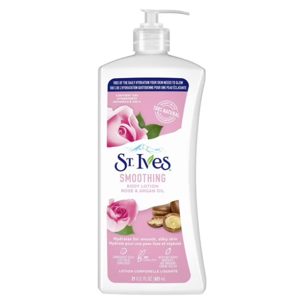 St. Ives Rose and Argan Oil Smoothing Body Lotion, 621 ml Body Lotion