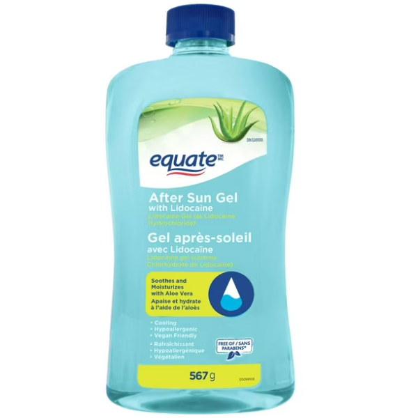 Equate After Sun Gel with Lidocaine - Lidocaine Gel (as Lidocaine Hydrochloride), 567 g