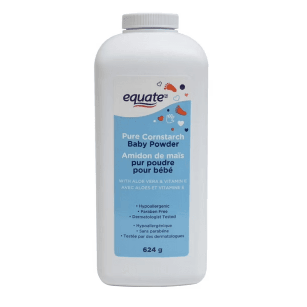 Equate Pure Cornstarch Baby Powder - Aloe, 624g