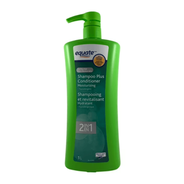 Equate Moisturizing 2in1 Shampoo Plus Conditioner, 1L, 1L