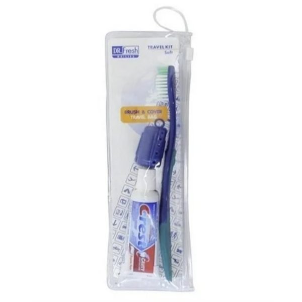 Dr. Fresh & Crest, Toothbrush Cover Travel Kit With Crest Toothpaste, 1 Count