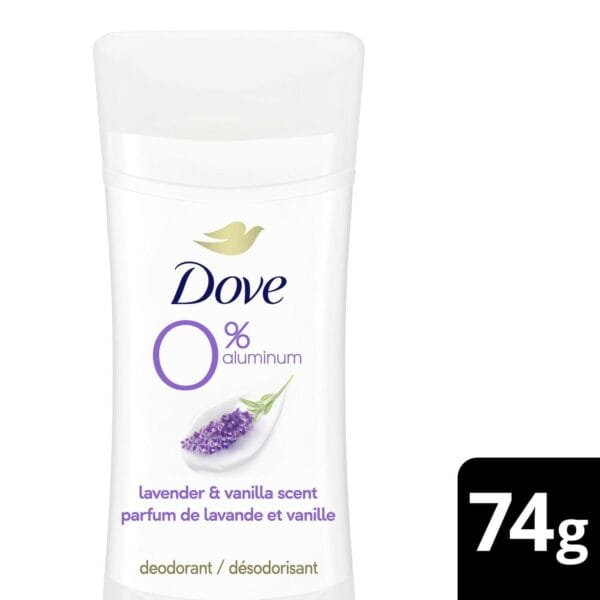 Dove 0% Aluminum Free Lavender & Vanilla Deodorant, 74 g