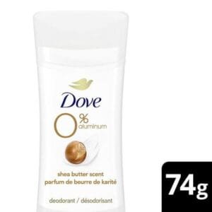 Dove 0% Aluminum Shea Butter Deodorant Stick, Deodorant Stick 74 g